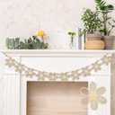 Summer Daisy Garland 7 Feet Wooden Colorful Flower Banner Cute Beads Hanging Garland Rustic Farmhouse Spring Decor for Festive Party Office School Supplies Baby Shower Favor