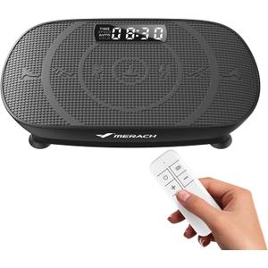 MERACH Vibration Plate Exercise Machine, Curved Vibration Plate for Lymphatic Drainage Weight Loss, Vibrating Plate with Real-Time Calorie Tracking on LED Display, Workout Equipment for Home Women Men (Black)