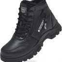 Yeeteepot Womens Snow Boots Warm Winter Boots Ladies Fur Lined Ankle Boots Lace Up Outdoor Booties Anti-Slip Sneakers Waterproof Walking Shoes (8, Black)