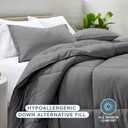 Bare Home Comforter Set - Oversized King Size - Ultra-Soft - Goose Down Alternative - Premium 1800 Series - All Season Warmth (Oversized King, Grey)
