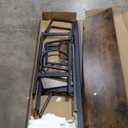 Elevon Long Bar Table Set with 3 PU Upholstered Bar Stools, Dining Table and Chair Sets, Industrial Tall Coffee Table and Back Chair for Kitchen, Living Room, Party Room, Small Space, Pub, Brown