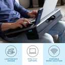 LAPGEAR Extra Large Adjustable Lap Desk – Fits Laptops up to 17.3”, Adjustable Cushion, Memory Foam Wrist Rest, Mouse Pad, Device Ledge, & Phone Slot – Black Carbon - Style No. 88108