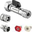 Raincovo Garden Hose Shut Off Valve to Pressure Washer Adapter, 3/4" GHT to 1/4" Quick Connect, Convert Quick Connect Water Hose into Power Washer Nozzle Tips, Car Washing Nozzle & Hose Attachment