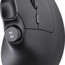 seenda Ergonomic Mouse Rechargeable, USB+Dual Bluetooth, MOU-302 Vertical Wireless Mouse with Volume Knob, Quiet Clicks, Multi-Device Cordless Mice Compatible for Windows, PC, Laptop, Mac OS, Black