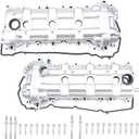Aluminum Valve Cover Set Compatible with 2011-2022 Dodge Grand Caravan Journey Jeep Grand Cherokee Wrangler Chrysler Town Country RAM 3.2L 3.6L V6 264-938 05184069AN, Right Side & Left Side
