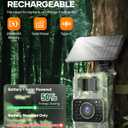 Assark Solar Trail Camera 48MP 30FPS, WiFi Bluetooth Game Camera with Motion Activated 0.2s Trigger, Night Vision Motion Activated IP66 Waterproof for Wildlife Scouting with 32GB Micro SD Card