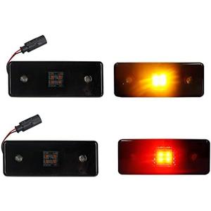 KENRTIR Smoked Lens Amber/Red LED Side Marker Light Kit For 2015 2016 2017 2018 Mercedes W463 G-Class G550 G63 G65 AMG