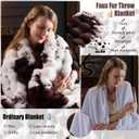 Faux Fur Throw Blanket for Couch, Fluffy Fuzzy Plush Bubble Blanket, Soft Warm Cozy Shaggy Rabbit Blanket, Luxury Decorative Gifts for Sofa Bedroom Living Room, 60x80inch (Cow Print-Brown)