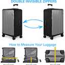 Oscart Luggage Cover Clear Travel Suitcase Protector - Transparent PVC Luggage Cover for 30 inch Suitcase (Black-NEW)