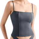 SUUKSESS Women Bustier No Boning Corset Tops Fitted Going Out Y2k Cami Tank Tops, Medium