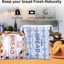 2-Pack Reusable Bread Bags for Homemade Sourdough, Large 16.92x12.59 Inch Snap Closure Bread Storage Bags with Food-Grade TPU Liner for Refrigerator Freezer Picnic (Brown & Blue)