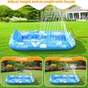 Inflatable Tanning Pool Lounger Float with Sprinkler, 77" x 48" Pool Floats Adult with Pillow, 6 in 1 Suntan Tub Raft Floatie with Drink Holder Sunbathing Water Lounge