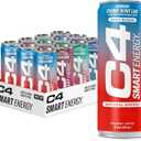 Cellucor C4 Smart Energy Drinks Variety Pack, Sugar Free Performance Fuel & Nootropic Brain Booster, Coffee Substitute or Alternative, 4 Flavor Berry Breeze Variety 12 Pack
