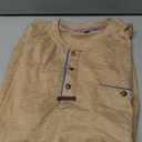 Angbater Mens Henley Shirts Short Sleeve Button T-Shirts Summer Athletic Lightweight Tee Shirts with Pocket (Large, Beige)