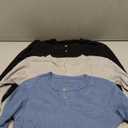 LessonZoo 3 Pack Boy's Henley Long Sleeve Shirts Waffle Thermal Tops 5-14 Years Kids Casual Sport Sweatshirts with Pocket(Haze Blue, Gray, Black, 5-6 Years)