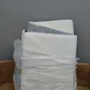 Heated Cat House for Indoor Cats - Large Cat Warming Bed for Winter with Fluffy Ball Hanging and Adjustable Heating Pad, Foldable Cat Hideaway,23x16.5x13 inches, Navy Blue