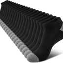 COOVAN 10 Pairs Mens Cushion Ankle Socks Men 10 Pack Low Cut Comfort Breathable Casual Socks, Large-Xlarge