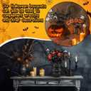 15 Pcs Halloween Artificial Flowers Fake Eyeballs Pumpkin Branches with Artificial Eucalyptus Stems for Vase Table Centerpiece Halloween Table Decorations Floral Arrangement(Black)