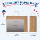 MESHA Large Brown Paper Bags with Handles 16x6x12 Inch 25 Pack Gift Shopping Bags Large Craft Bag Kraft Bag for Small Business