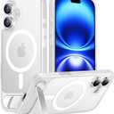 Temdan Magnetic Compatible with iPhone 16 Case, [Built-in Invisible Kickstand][Compatible with MagSafe] [Military Grade Shockproof] Slim Translucent Matte Phone Case for iPhone 16 6.1"