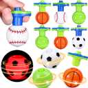 SCIONE 12Pcs LED Light Up Spinning Tops for Kids, Glow in The Dark Party Supplies, Easter Basket Stuffers, Birthday Party Favor Bulk Toys, Treasure Box Toys for Classroom Prize