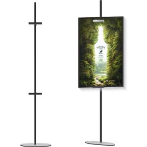 Adjustable Easel Stand for Picture Frames, Holds Frames Up to 64" Tall - Sturdy Metal Floor Easels for Art, Signs, Photos | for Home, Office, Gallery Display (Black)