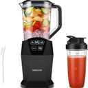 Personal Blender with 1200W-Peak-Watts, Smoothie Blender Smart technology for Frozen Drinks, Shakes, Smoothies & Sauces, with two 28-oz To-go Cups & Spout Lids, Black (1 * 28oz Cup+1 * 50oz Pitcher)