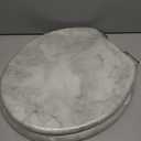 Angel Shield Marble Toilet Seat Durable Molded Wood with Quiet Close,Easy CleanQuick-Release Hinges  Round-16.5“, Gray Marble-Round