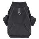 Idepet Fleece Dog Sweater, Winter Pet Clothes Turtleneck Sweatshirt, Stretchy Cat Coat with Leash Ring, Pocket(L) - Black