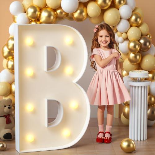 imprsv Marquee Light Up Letters, 3FT Mosaic Letters with Light for Baby Shower Graduation Party Decor, Large B for Engagement Wedding Party Decorations (Need to Assemble)