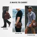 Small Messenger Bag for Men, Vintage Crossbody Bag Sling Shoulder Purse Genuine Leather Satchel Pouch Man Handbag