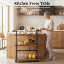 Industrial Pipe Bar Carts/Serving Carts/Kitchen Carts/Wine Rack Carts on Wheels with Shelves - Wood Rolling Carts - Wine Tea Liquor Shelves/Holder - Home Furniture, 27.56 Inch x 15.75 Inch x 33.46 Inch