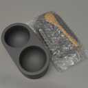 Fox Run 11725 Cement Double Salt Cellar with Spoon, 3 x 3.5 x 6.25 inches, Gray