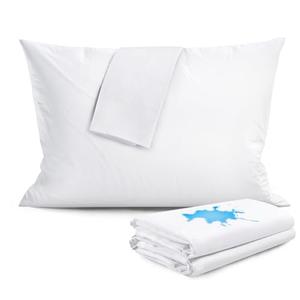 FAUNNA Waterproof Zippered Pillow Protectors,100% Cotton Standard Size Pillow Covers, Anti-Dust, Stain and Sweat Resistant, Ultra Soft and Breathable Pillowcases(Upgraded)