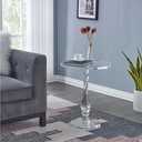 LIKENOW Acrylic End Table,Acrylic Side Table,Modern Nightstand with Clear Small Round Top and Solid Post for Living Room,Bedroom and Lobby 18.9x18.9x23.6High inches, Large