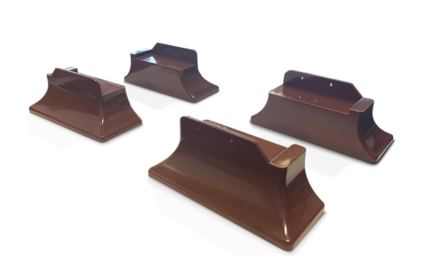 Stander Recliner Risers, NonSlip Chair Lifters for Adults, Seniors, and Elderly, Low Profile Seat Raiser for Sitting and Standing Assistance, Compatible with Wooden Base Recliners, Set of 4, Brown