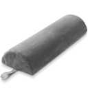 Saloniture Jumbo Half Round Massage Table Bolster Pillow Pad - 26 x 9 x 4.5 Inch - Gray Velour
