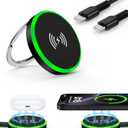 Magnetic Wireless Charger Pad with Kickstand for iPhone 17/Air/17 Pro/17 Pro Max/16/15/14/13/12 Series and Wireless-Enabled Devices, 15W MagSafe Fast Charging Station for iPhone & AirPods (4/3/2/Pro2)