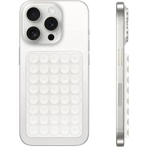 2 x Silicone Suction Cup Phone Case Mount, Hands-Free Strong Grip Holder for Selfies and Videos, Silicon Adhesive Phone Stand Sticky with Higher Suction Power for Cell Phone White