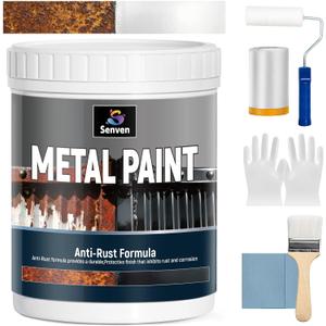 Metal Paint White 21oz Waterpoof Anti Rust Preventative White Paint for Metal, Anti Rust Enamel Multi Surface Acrylic White Paints Refinishing Kit for Metals, Gate, Fence, Railing, Craft, Wood, Walls