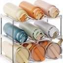 LAMU Stackable Water Bottle Holder Organzier for 40 oz Large Tumbler, 3 Tier Clear Tumbler Bottle Cup Rack for Kitchen Cabinet Organziers and Storage, Hold 9