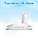 Dr. Browns Milestones Wide-Neck Transitional Sippy Bottle with Silicone Handles 9oz 270mL 6m+ Light Blue and Gray 2-Pack