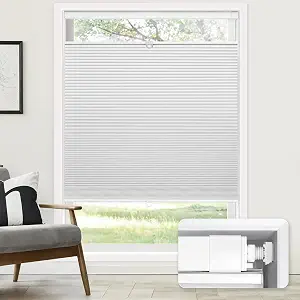 LazBlinds No Drill Cordless Cellular Shades, 33" W x 72" H, White