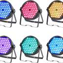 BETOPPER Mini DJ Par Light, 60x3W RGB Par Can Wash Lights Slim LED Stage Lighting Super Bright DMX 512 for Bar, Party, Wedding, Disco, Club, Shows, Recording Studio etc(6 Packs)