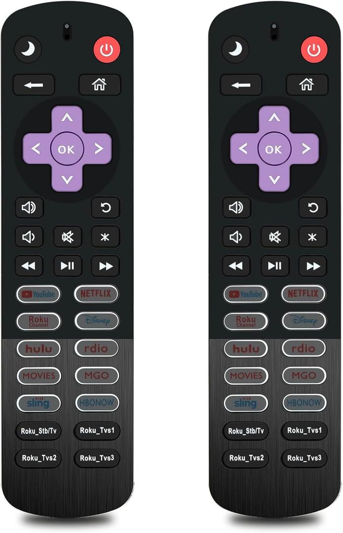 Replacement Remote for Roku TV No Batteries Required with USB-C Charging, Compatible with TCL, Hisense, Onn & Philips Not for Stick and Box (Compatible with ROKU2X)