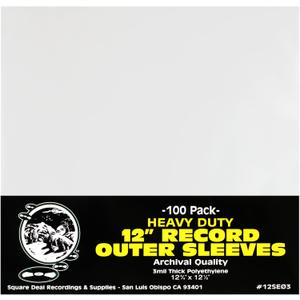 (100) 12 Inch Vinyl LP Record Outer Sleeves - High Clarity, Archival Quality Polyethylene - Industry Standard - Standard 3mil Thick - 12-3/4" x 12-1/2"