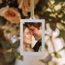 UNIQOOO 8 Set Christmas Acrylic Rectangle Photo Ornaments for Display Picture, 2"x 3" Acrylic Hanging Photo Frame, Double-Sided Picture Frames for Home, Party, Tree Decorations(Silver)