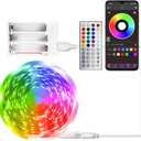 Battery Powered LED Strip Lights 13.2ft, LED Lights Battery Operated Color Changing Music Sync App Remote Control RGB USB Led for TV, Party, Room Decoration