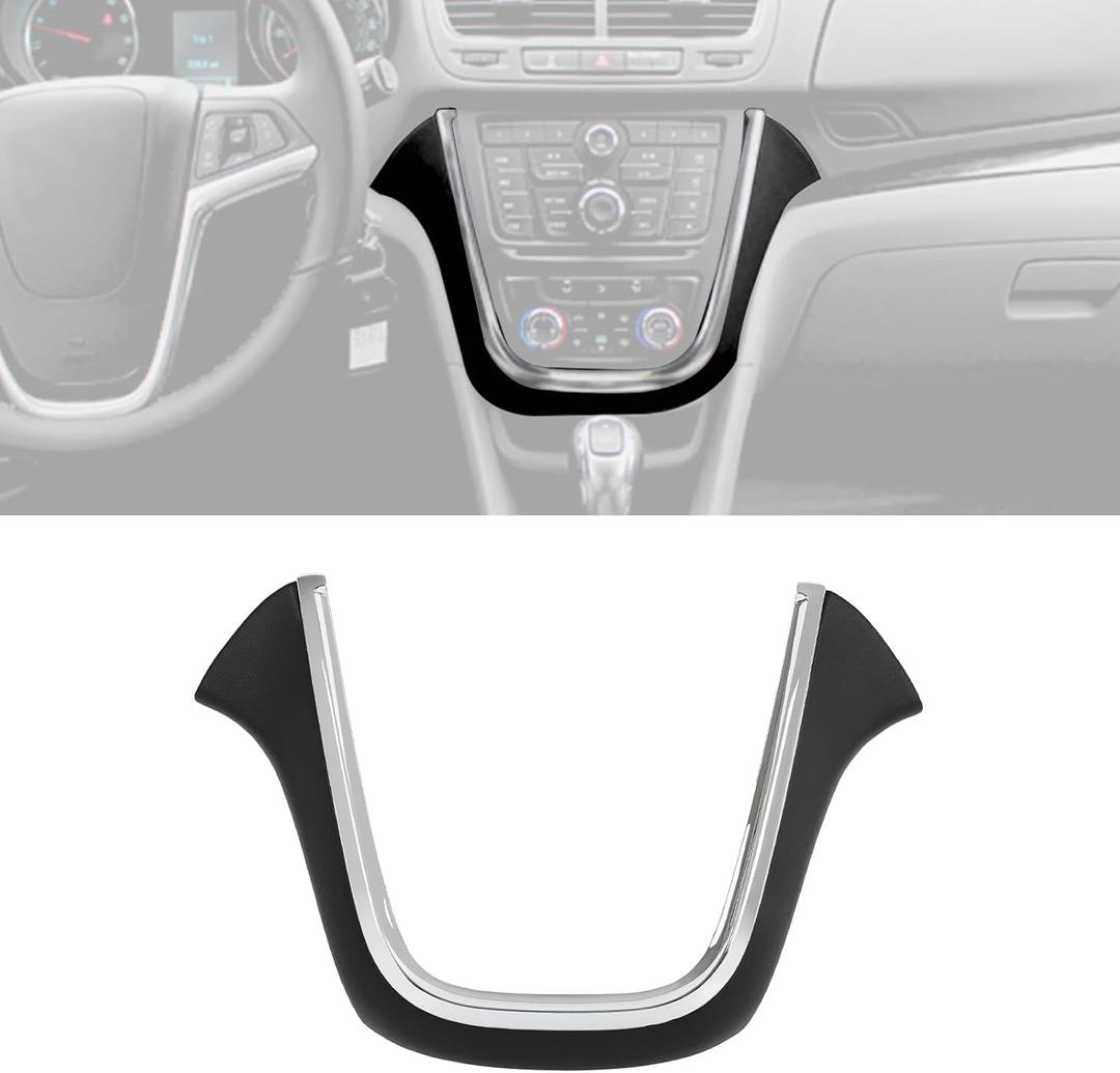 HECASA Dashboard Trim Compatible with 2013-2016 Buick Encore Instrument Panel Center Molding Cover Plastic Chrome W/O Wires