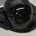 VCAN Cruiser Solid Half Face Motorcycle Helmet (Small, Gloss Black)